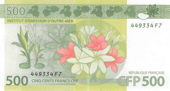 500 Francs French pacific territories p5b